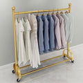 Metal Coat Rack Freestanding Thickened High Load-Bearing Portable Clothes Rack on Wheels Standing Coat Rack Garment Racks for Hanging Clothes Heavy Duty (Color : Gold, Size : 120 * 40 * 135CM)