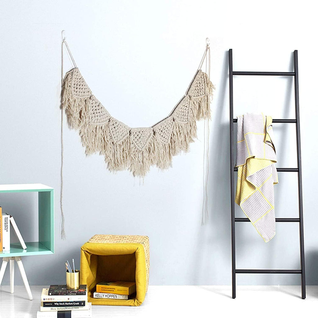 Modern Wall Decor Woven,Wall Hanging Art Tapestry, Macrame Wall Hanging Decor, Handmade Woven Wall Hanging Tapestry Bohemian Wall Decor for Home (Beige)