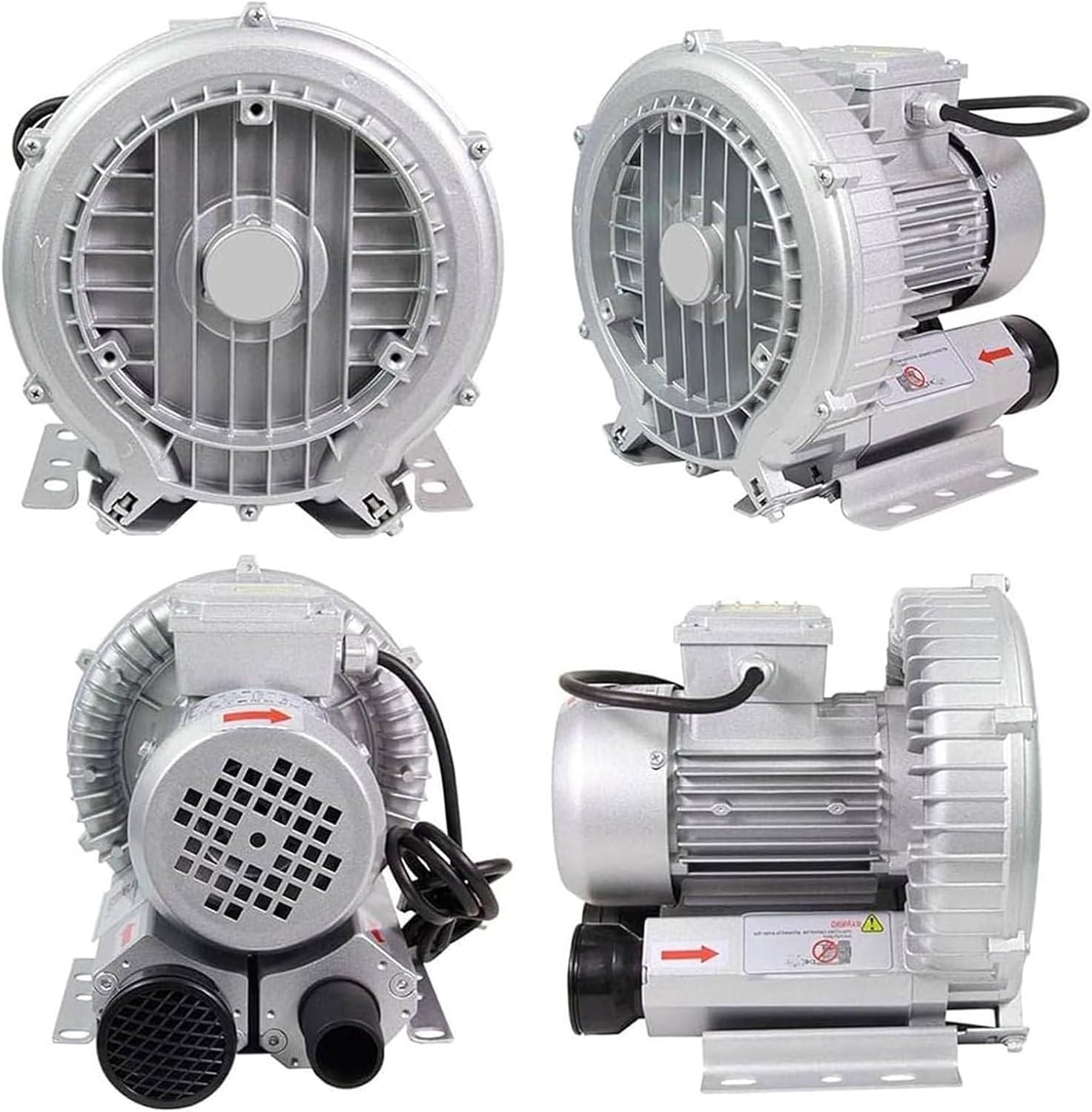 Regenerative Blower 120W-1100W High-Pressure Industrial Vacuum Pump for Air Blowing Or Suction, Sewage Aeration Vortex Blower, Single Phase,Low Noise(120W/0.16HP)