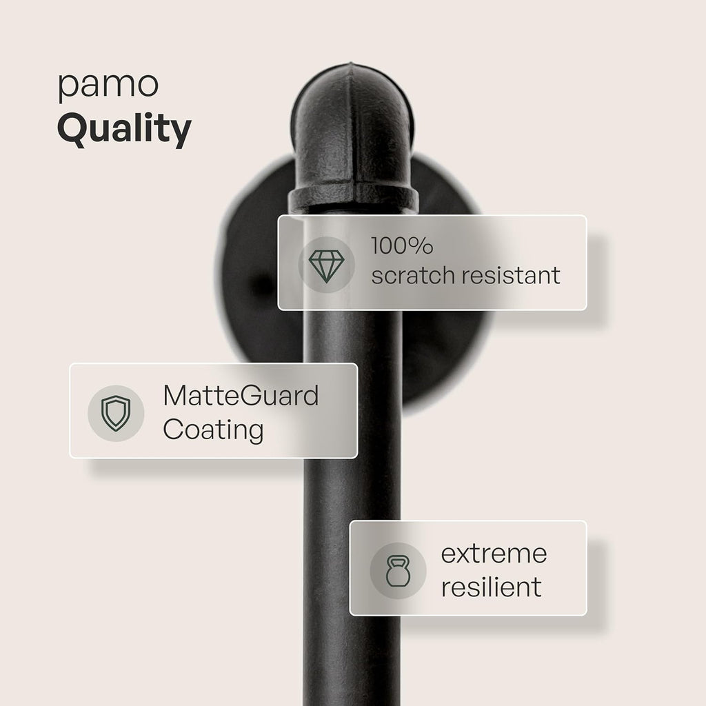 pamo Industrial Pipe Clothing Rack with Shelf - 220 lbs Capacity - Free Standing Clothes Rack and Walk In Closet for Wardrobe