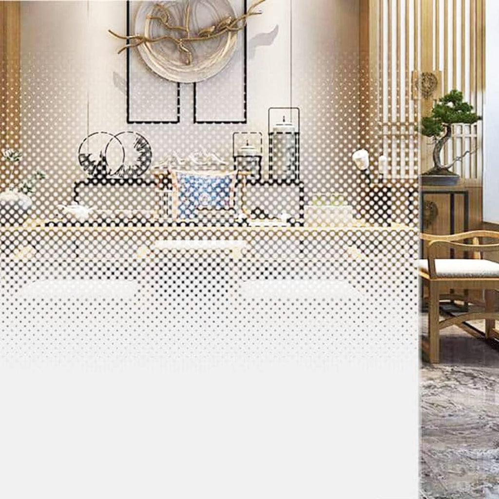 Decorative Semi - Privacy Window Film One Way Gradient Dot Patterns Glass Sticker for Home Office Meeting Room, 60Inch x 33Feet