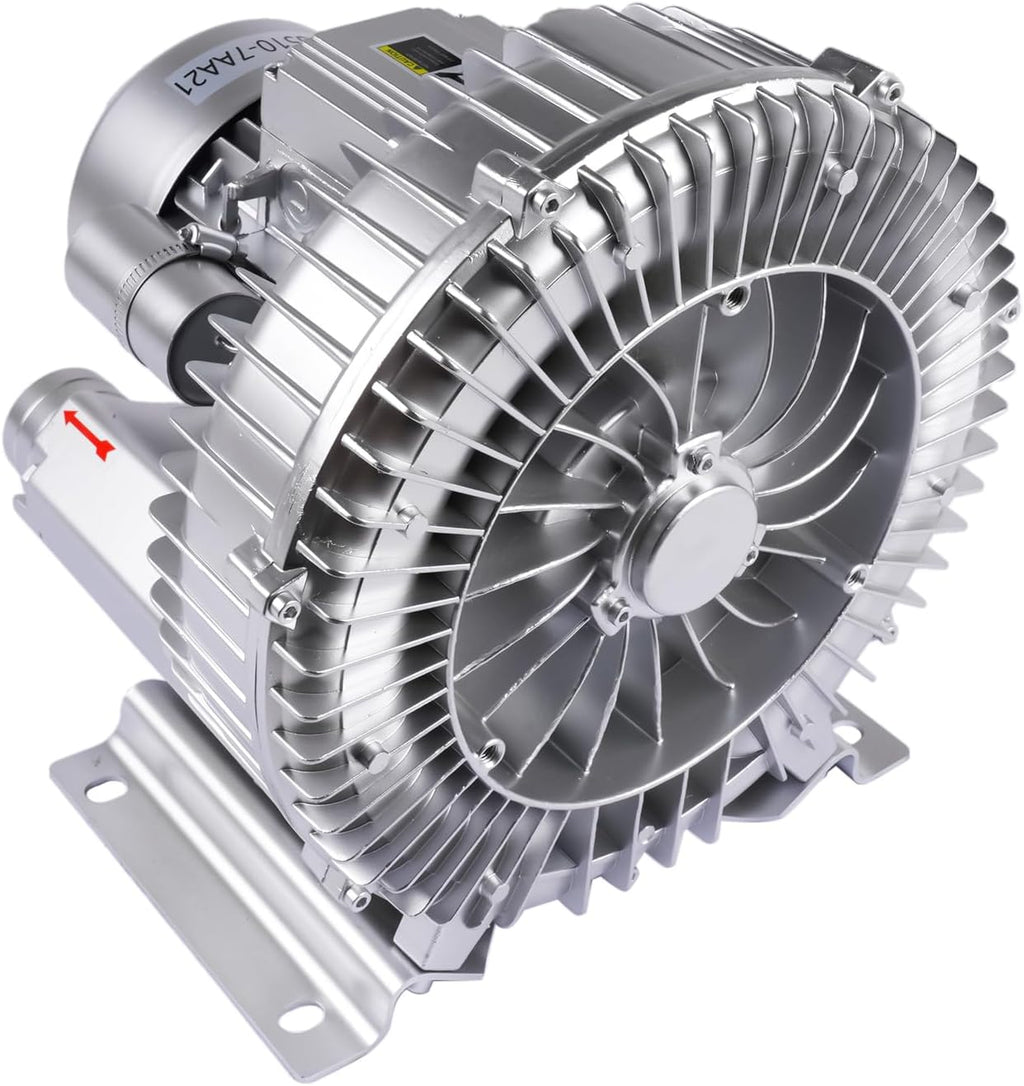 Industrial Vacuum Pump for Factory Ventilation Dust Removal, 220V/380V AC Three Phases Regenerative Blower, 1.5KW, Maximum Rated Airflow 263m³/h (155CFM)
