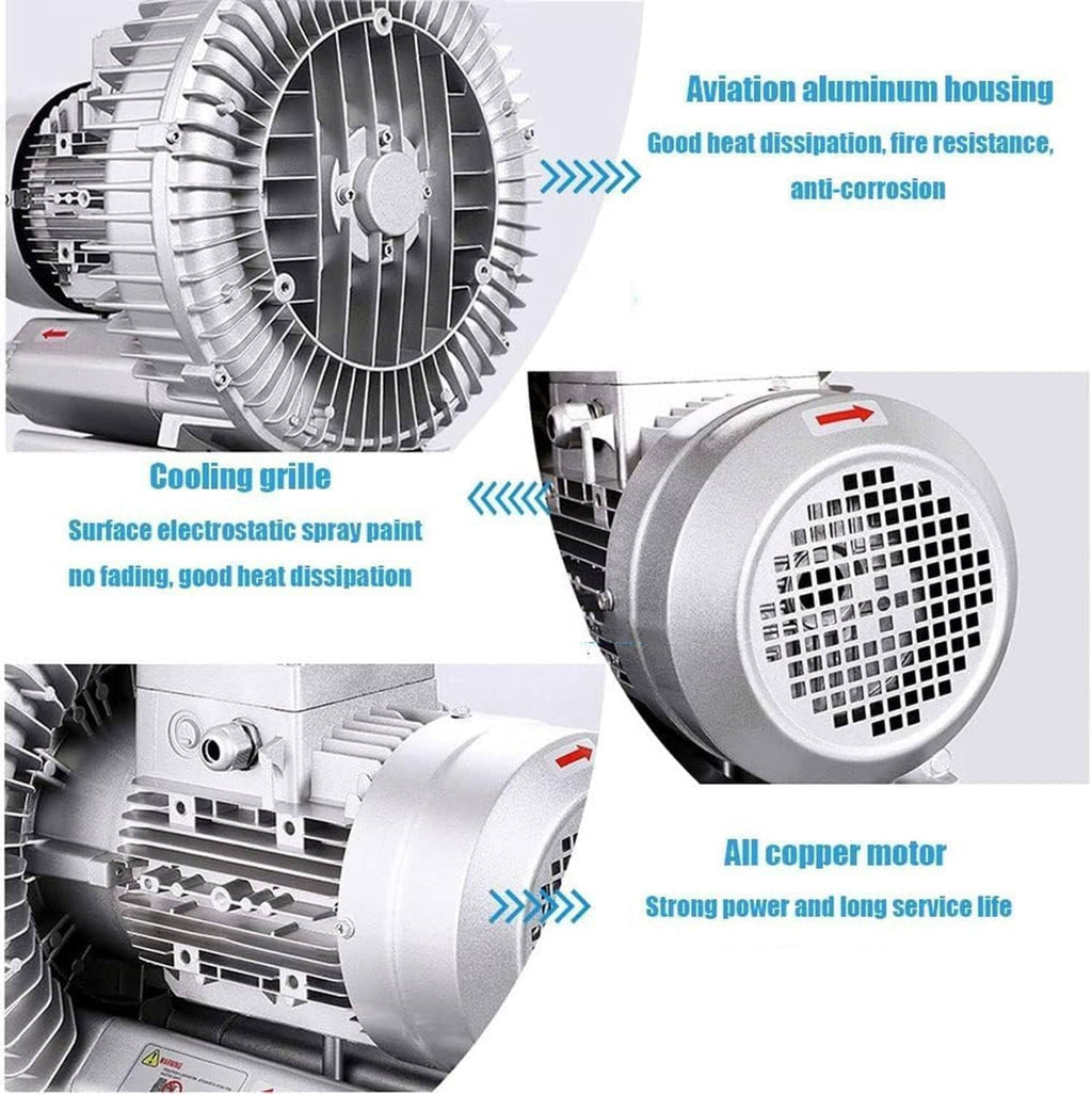 High Pressure Air Blower,Regenerative,380v,High-Pressure Vortex Ring,Industrial Extractor Fans,Commercial Fan(1300W/380V)