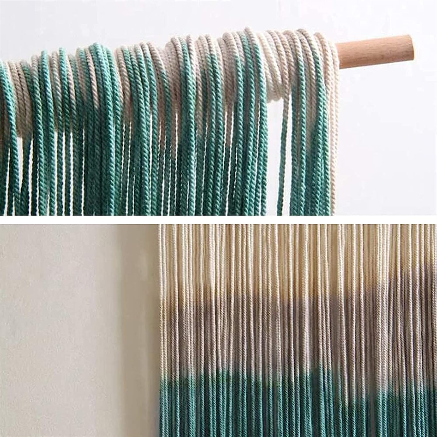 Modern Wall Decor Woven,Wall Hanging Art Tapestry, Macrame Wall Hanging Boho Chic Woven ?Tapestry Bohemian Tassel Art Cotton Rope Woven Large Wall Decor Curtain (Green)
