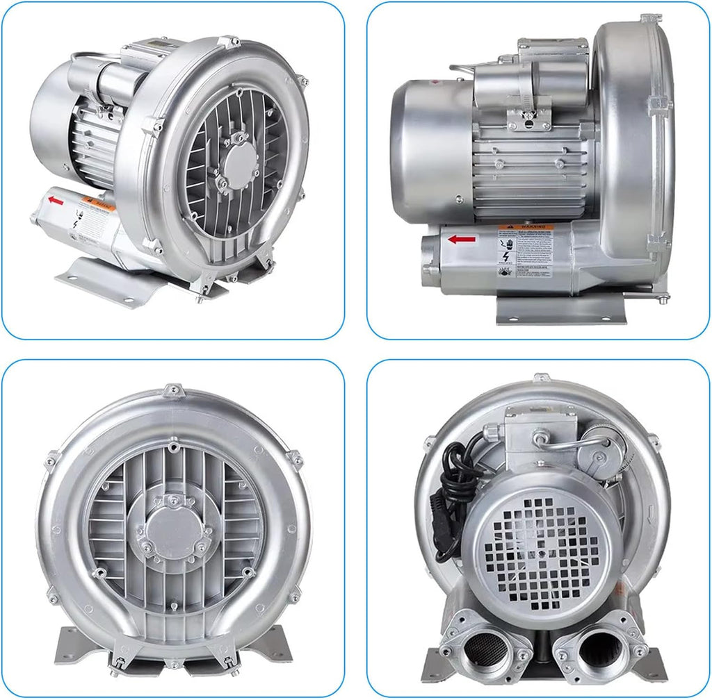 120W-1100W Regenerative Blower, 110v Vortex Blower, Single Phase, Industrial Vacuum Pump Ring Blower 0.16HP-1.49HP, for Air Blowing Or Suction,250W/0.33HP