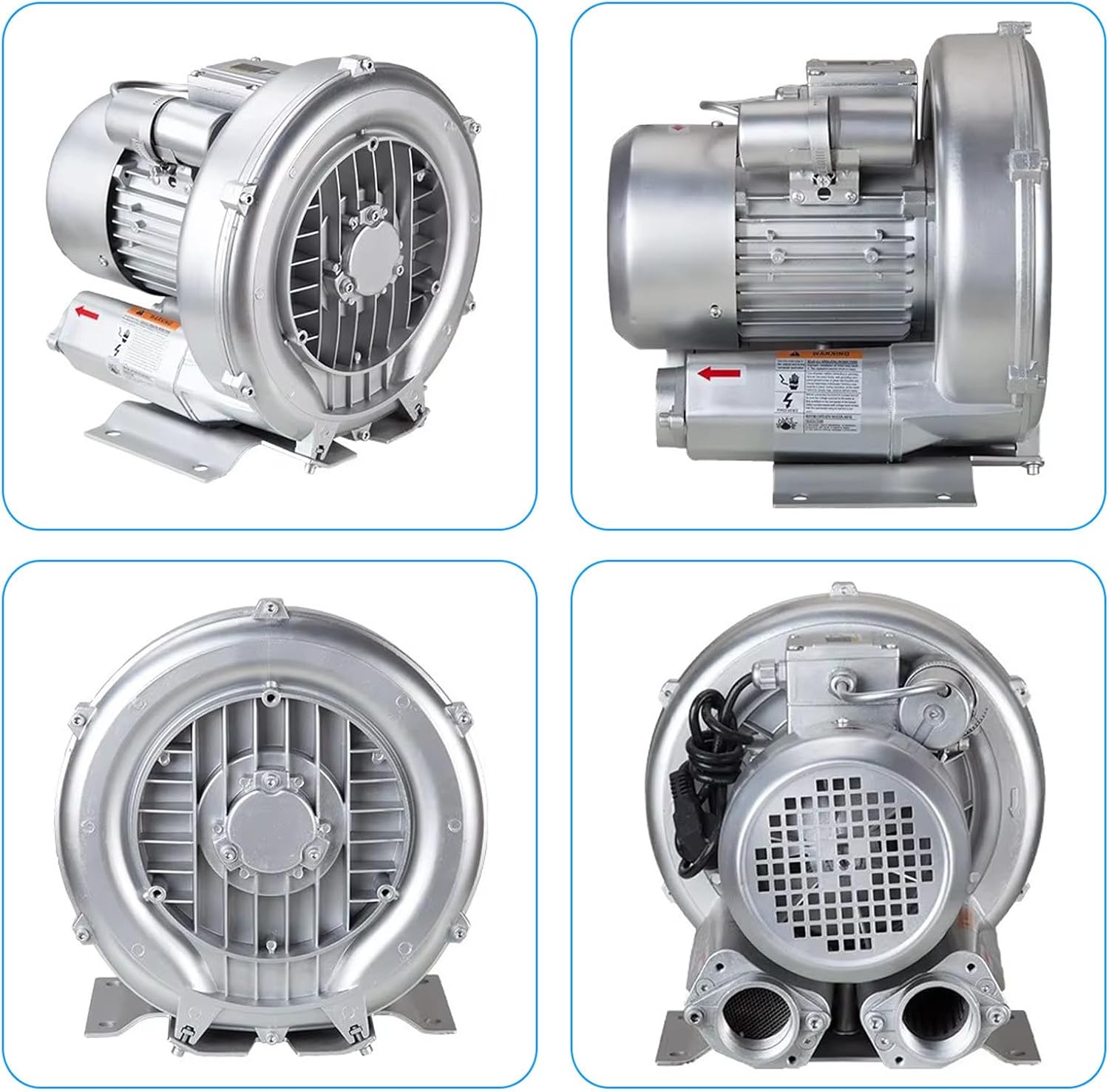 120W-1100W Regenerative Blower, 110v Vortex Blower, Single Phase, Industrial Vacuum Pump Ring Blower 0.16HP-1.49HP, for Air Blowing Or Suction,250W/0.33HP