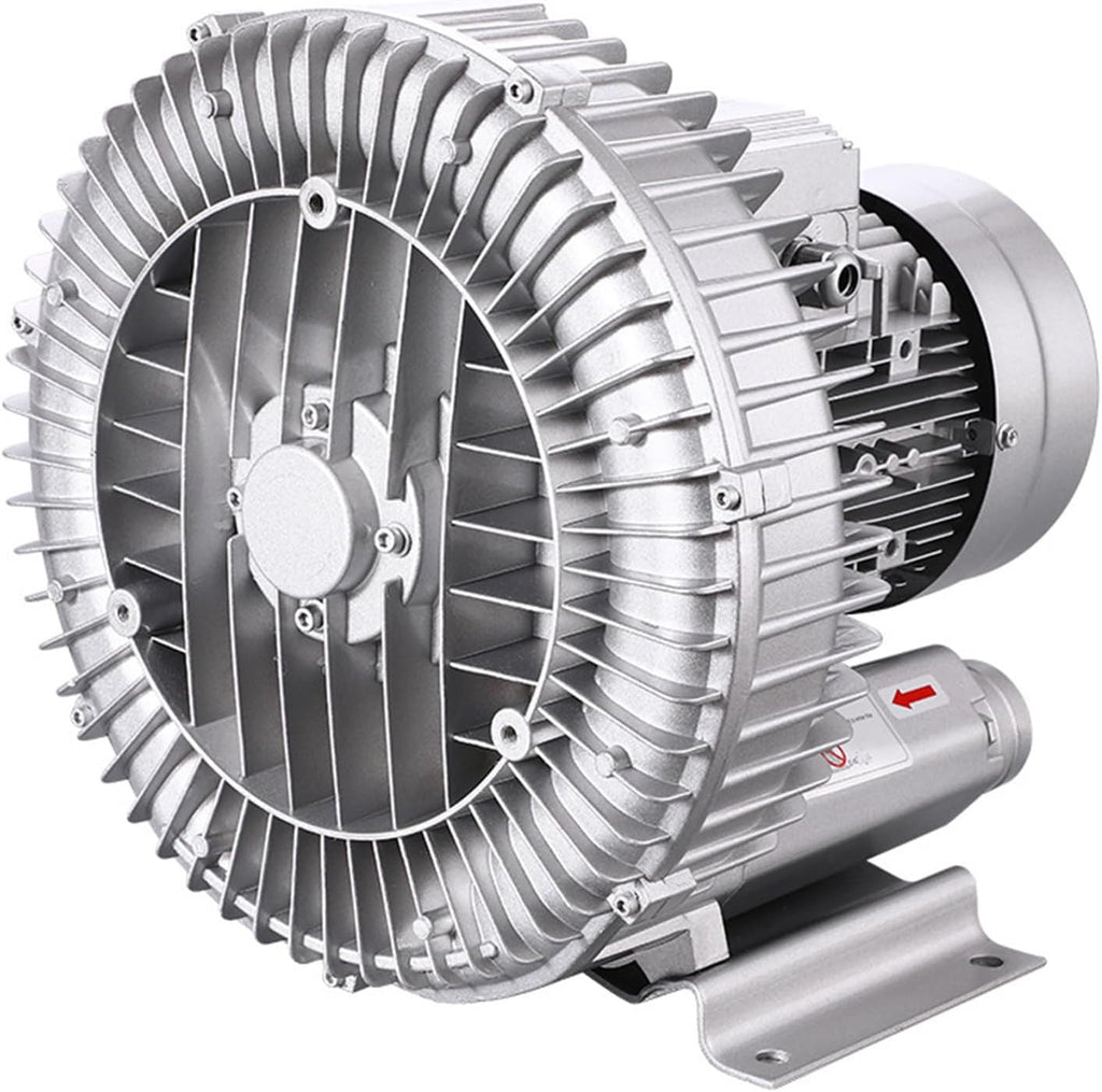 Regenerative Blower, 120W-1100W Single Phase, High-Pressure Vortex Ring Blower,Side Channel Blower,for Air Blowing Or Suction for Sewage Aeration Aquarium Fish Pond,1100W/1.48HP