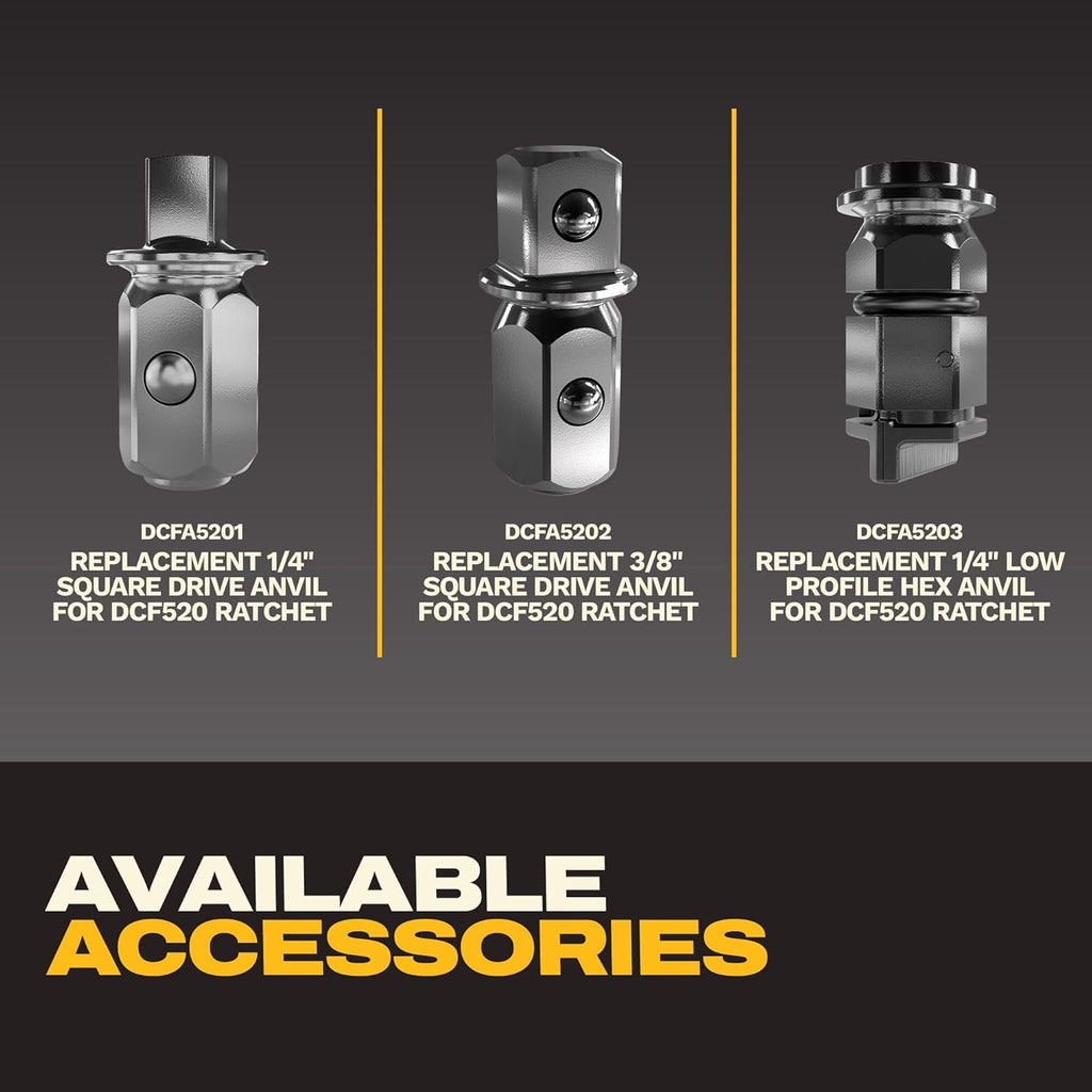 DEWALT 20V MAX* XR Brushless 1/4 in. & 3/8 in. Sealed Head Ratchet (Tool Only) (DCF520B)