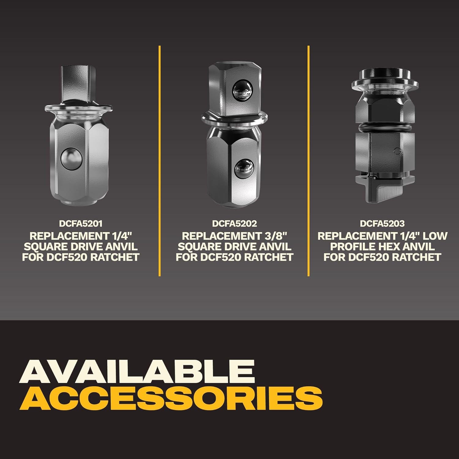 DEWALT 20V MAX* XR Brushless 1/4 in. & 3/8 in. Sealed Head Ratchet (Tool Only) (DCF520B)
