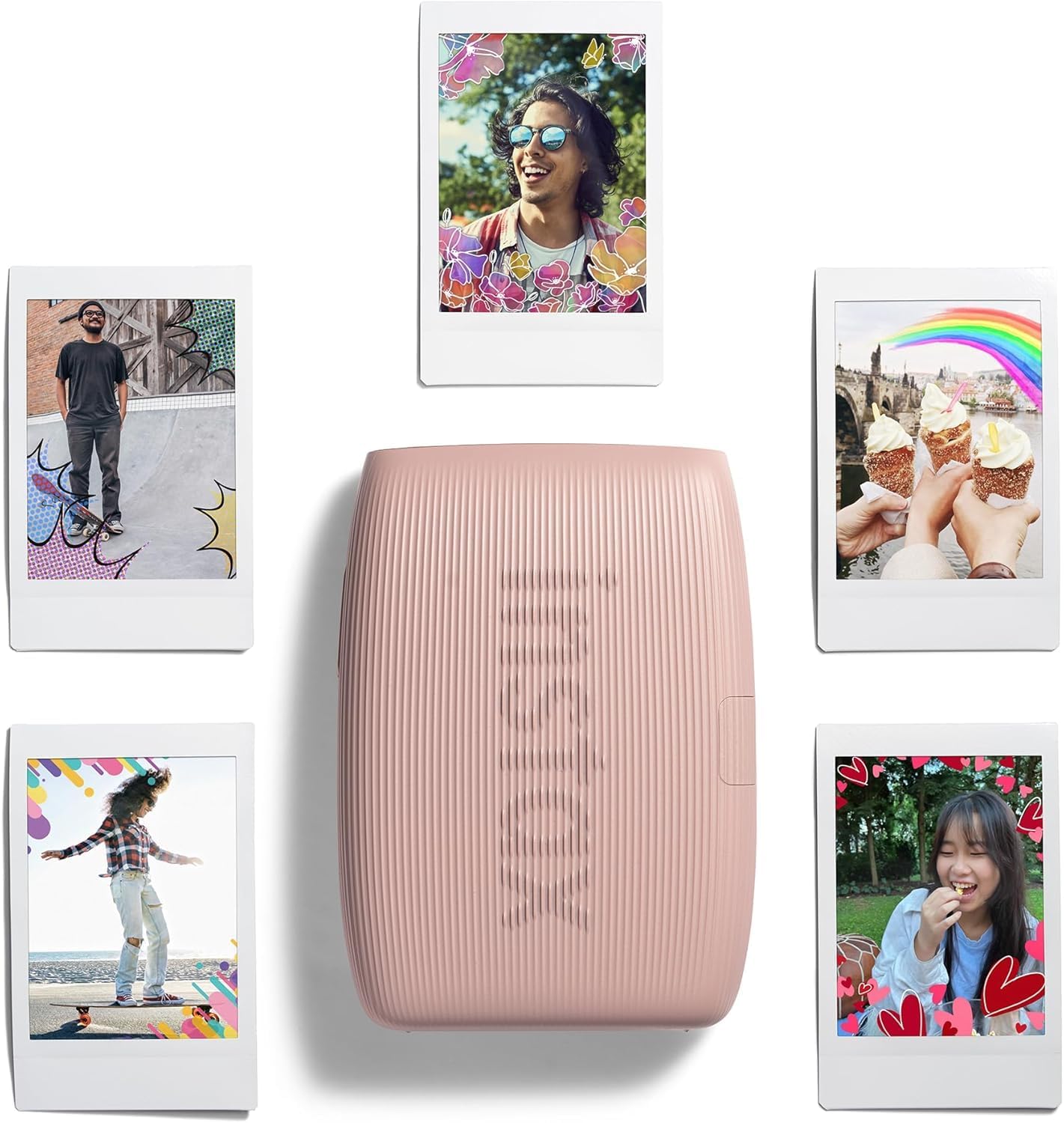 Fujifilm Instax Mini Link 3 Smartphone Printer with Instax Mini Films and Free Bonus Microfiber Cleaning Cloth... (Rose Pink, 2 x Twin Pack (40 Sheets))