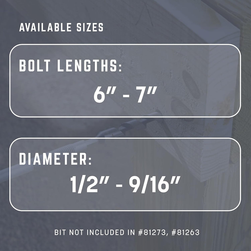 GRK Fasteners AugerBolt™ Through Bolt Fastening System, Galvanized Heavy-Duty Carriage Bolts, Rust & Corrosion Resistance for Post-to-Beam Connections, 24 Bolts with Drill Bit, Hex Nuts, & Washers