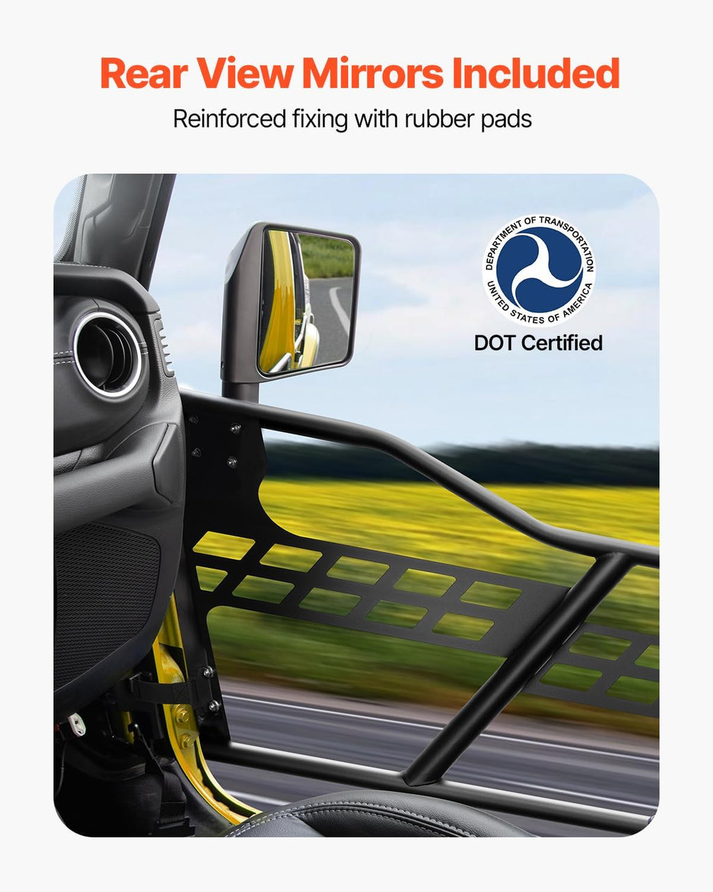 VEVOR Jeep Tube Doors, 2-Door, Hunting Style Jeep Tubular Door with Heavy-Duty Hinges & OE Latch, Jeep Doors with Rear View Mirrors, Fit for 2018-2026 Jeep Wrangler JL & 2020-2026 Jeep Gladiator JT