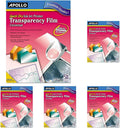 Apollo Transparency Film for Inkjet Printers, Universal, Quick Dry, 50 Sheets/Pack (VCG7033S) (Pack of 5)
