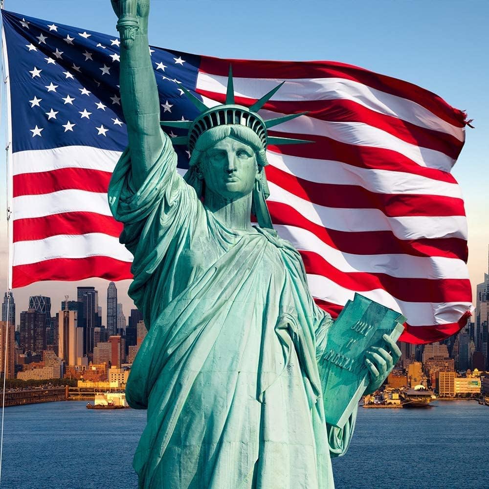 American Flag for Outside 12x18 ft, Embroidered Stars, Sewn Stripes, Brass Grommets Outdoor USA Flag Super Tough Tearproof Spun Polyester US Flag, Giant High Wind United States Flags