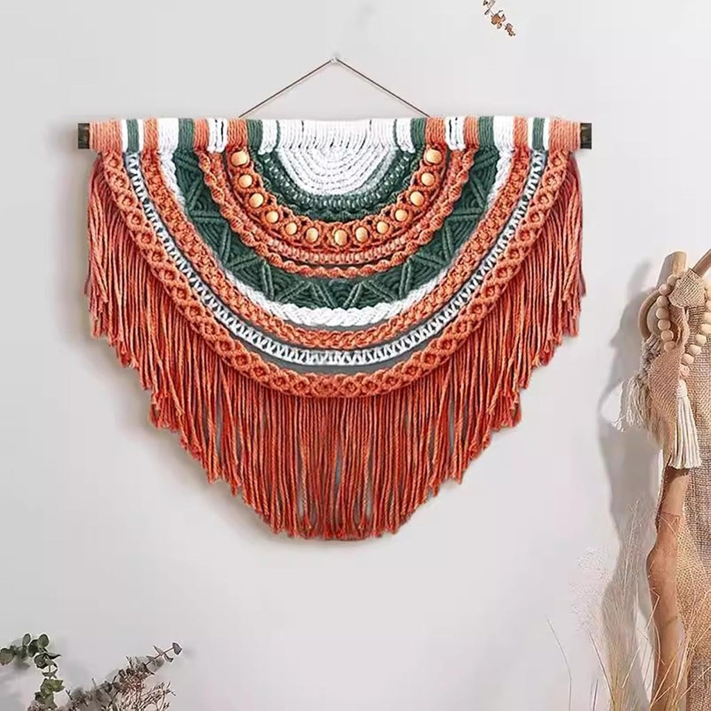 JCWGLY Macrame Wall Hanging Art Decor Tapestry, Macrame Wall Hanging Handmade Home Modern Decoration For Living Room Bedroom Sofa And Bed Headboard Background(31.5x25.6in)