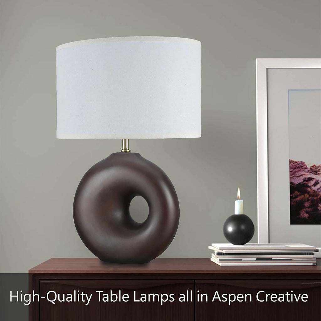 Aspen Creative 40033-1, Two Pack Set – 23 1/2' High Contemporary Table Lamp, Pewter Finish with Empire Shaped Lamp Shade in Light Blue, 13' Wide
