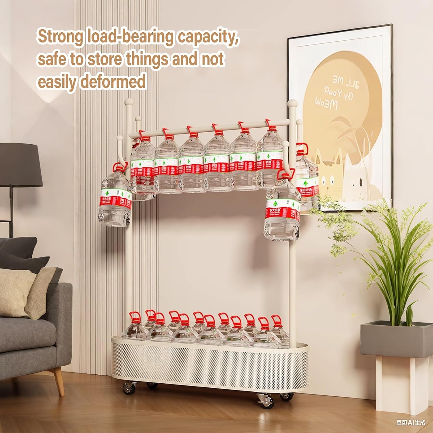 Clothes Rack with Storage Shelves and Coat/Hat Hooks,Heavy-Duty Metal Garment Rack,Hanging Clothes,Freestanding Clothing Racks(Gold,80cm/31.5in)