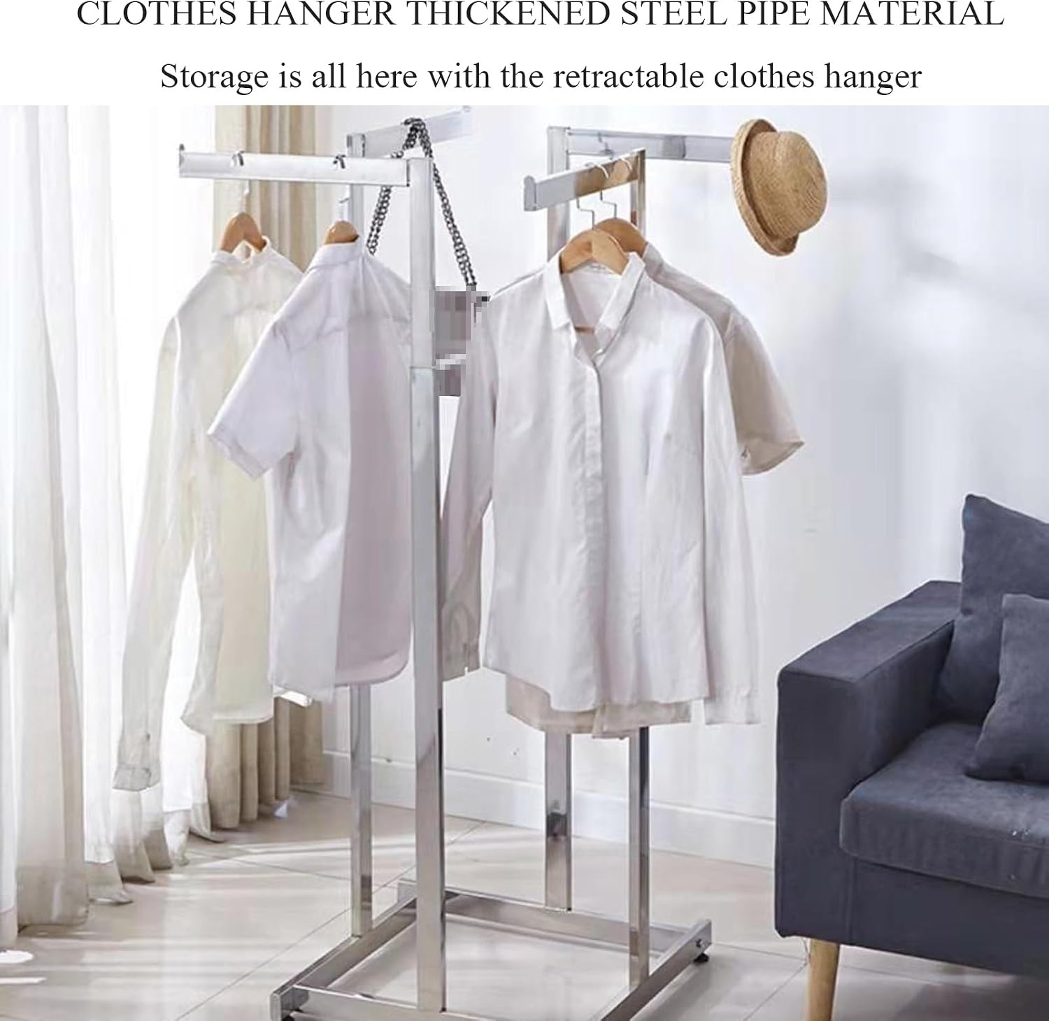 Modern Boutiques Clothing Store Garment Rack,Commercial Grade Nakajima Clothes Display Rack,Floor-Standing Clothes Shelves Heavy Duty 4 Way Rack,Shoes Bags Clothes Organizer Storage Shelves, white
