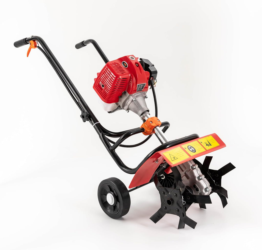 Mini Tiller Cultivator, 52CC 2-Stroke Rototiller Gas Powered,Lightweight Garden Tiller Cultivator for Garden & Lawn