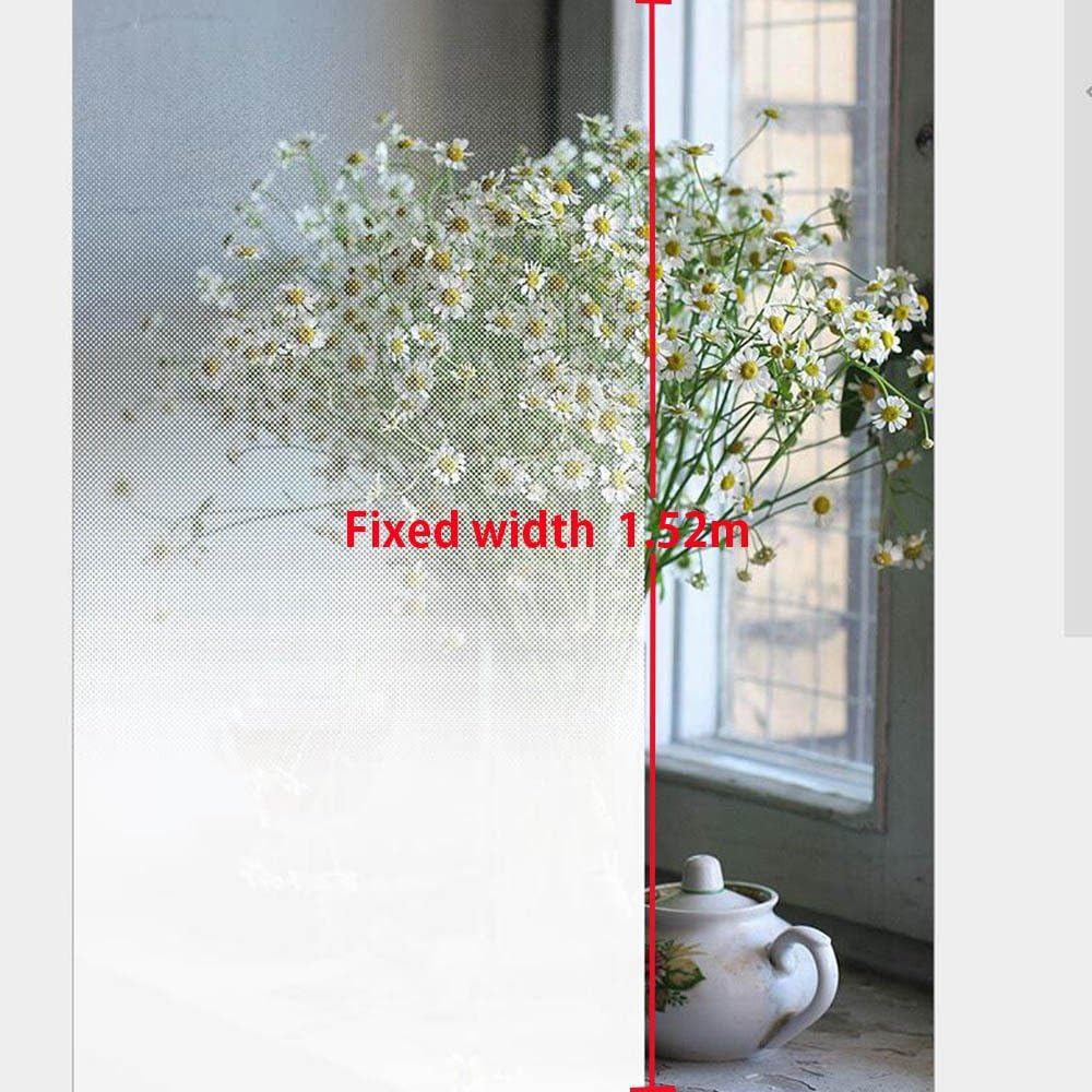 HOHOFILM 5ft by 66ft Roll Semi-Privacy One Way Gradient Window Film White Dot Glass Tint Door Glass Decoration Stickers Self-Adhesive Decoration Film
