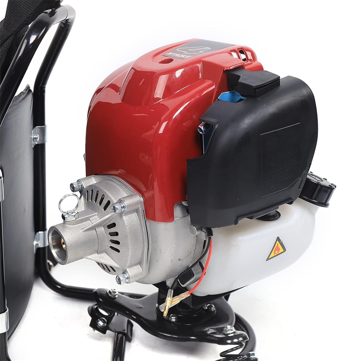 4 Stroke Cultivator Tiller, 35.4CC 1.4HP Backpack Lawn Mower, Single-Cylinder Air-Cooled Brush Cutter Hedge Trimmer, 3 in 1 Gas Powered Brush Grass Trimmer Cutter for Farmland Weeding, Harvesting