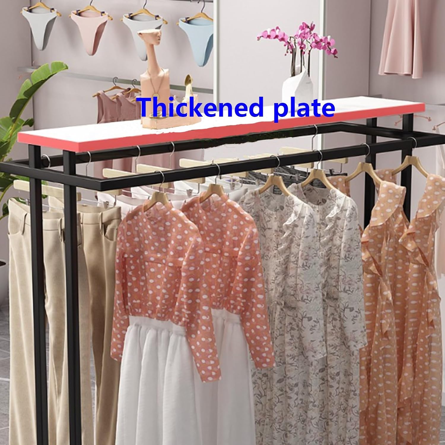 Fashion Modern Clothing Rack, Garment Racks Heavy Duty Double Rod Clothing Garment Rack, Hanging Clothes Shelf Clothes Display Organizer For Bedroom, Clothing Store ( Color : Gold , Size : 120*50*150c