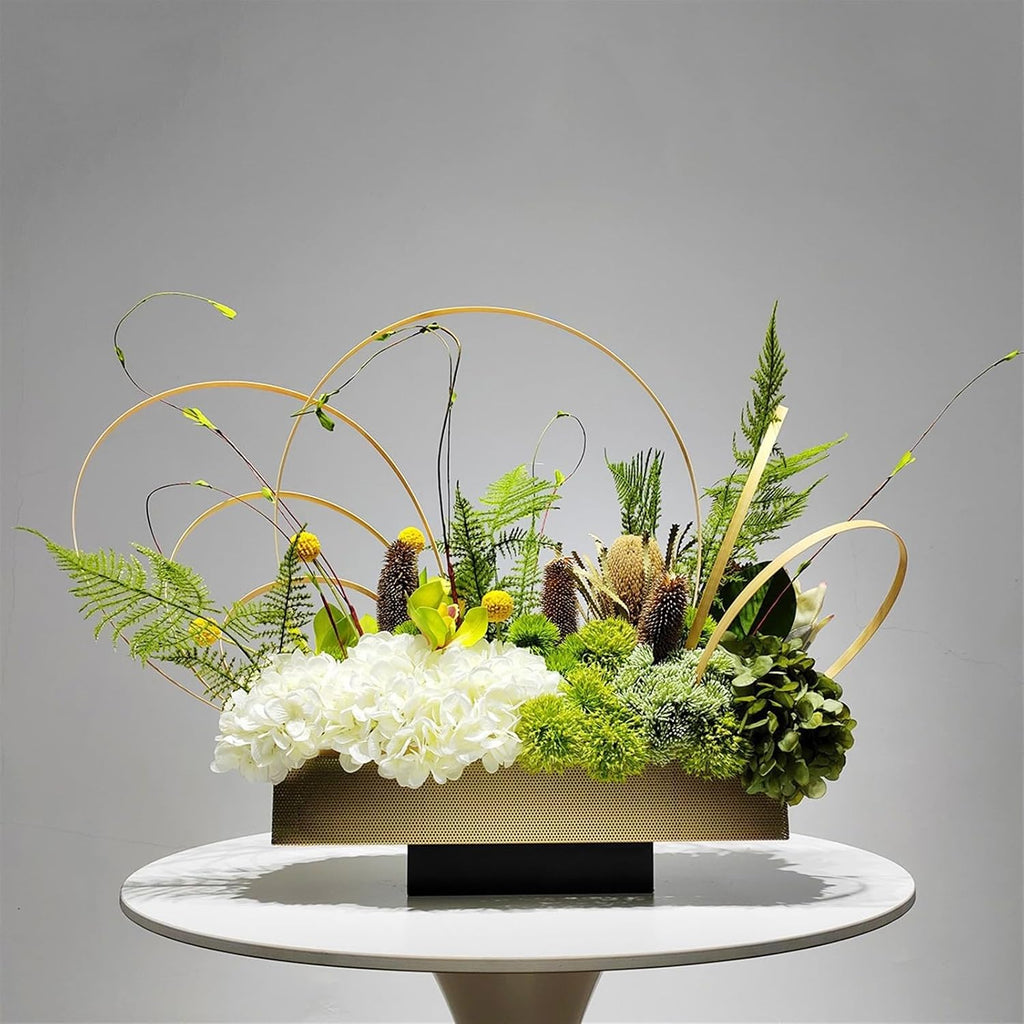 Faux Plants Simulation Dried Flower Bouquet Metal Florist Flower Arrangement Hotel Lobby Table Flower Simulation Floral Art Entryway Decoration Spring Summer Decoration