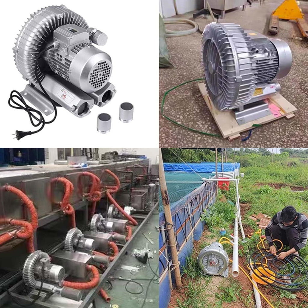 Vortex Ring Blower Regenerative Blower High Pressure strong centrifugal fan Industrial Vacuum Pump Sewage Aeration Vortex Blower 110V 120W 180W 250W 350W 750W(370W)