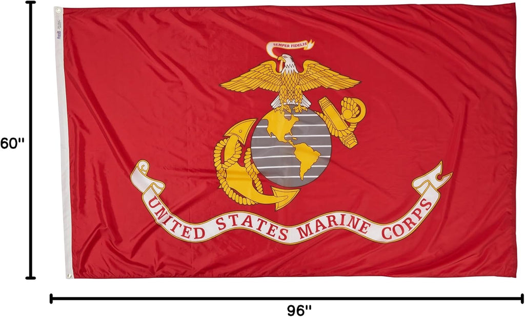 Annin Flagmakers U.S. Marine Corps Military Flag USA-Made to Official Specifications, Officially Licensed, 5 x 8 Feet (Model 603)