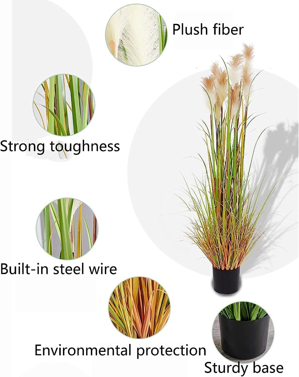 Faux Flowers Artificial Flowers Natural Dried Flowers Arrangements Artificial Faux Reed Flower Stems Bunch for Wedding Arrangements.