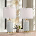 360 Lighting Holly 24 3/4' High Modern 3-Way Table Lamps Set of 2 Gold and Gray Finish Ceramic Fabric White Shade Living Room Bedroom Bedside Nightstand House Office Home Reading Kitchen Entryway