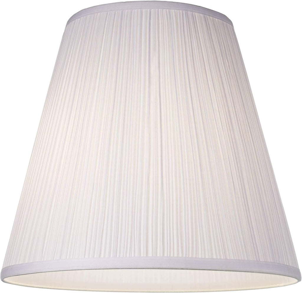 9' Top x 16' Bottom x 14 1/2' High x 14 3/4' Slant Lamp Shade (Pre-Assembled) Replacement Set of 2 Large White Ivory Mushroom Empire Round Traditional Fabric Pleated Spider Harp Finial - Springcrest