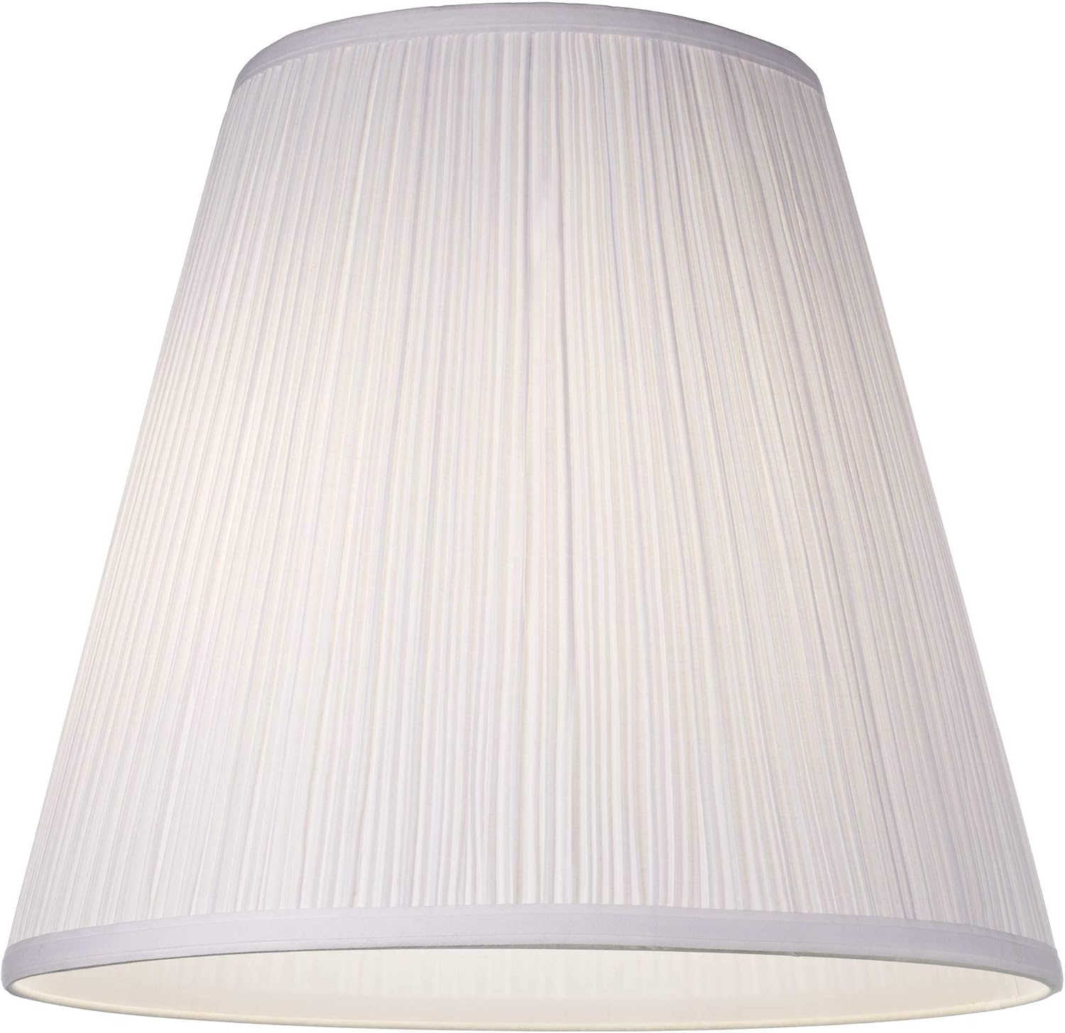 9' Top x 16' Bottom x 14 1/2' High x 14 3/4' Slant Lamp Shade (Pre-Assembled) Replacement Set of 2 Large White Ivory Mushroom Empire Round Traditional Fabric Pleated Spider Harp Finial - Springcrest