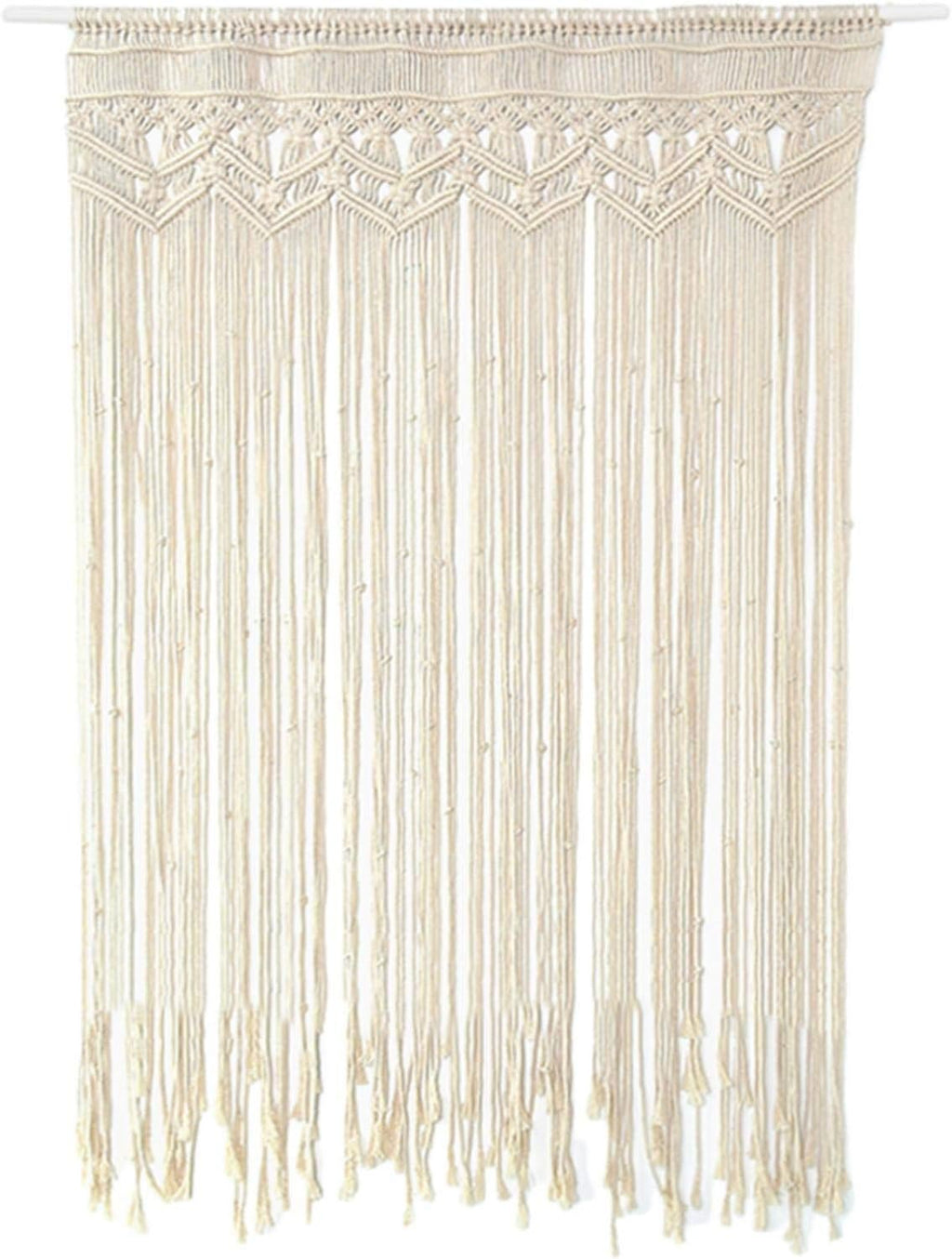 Macrame Macrame Curtain Tapestry Macrame Wall Hanging Woven Tapestry for Room Divider Window Door Curtains Wedding Background Home Decor (90 * 180cm)