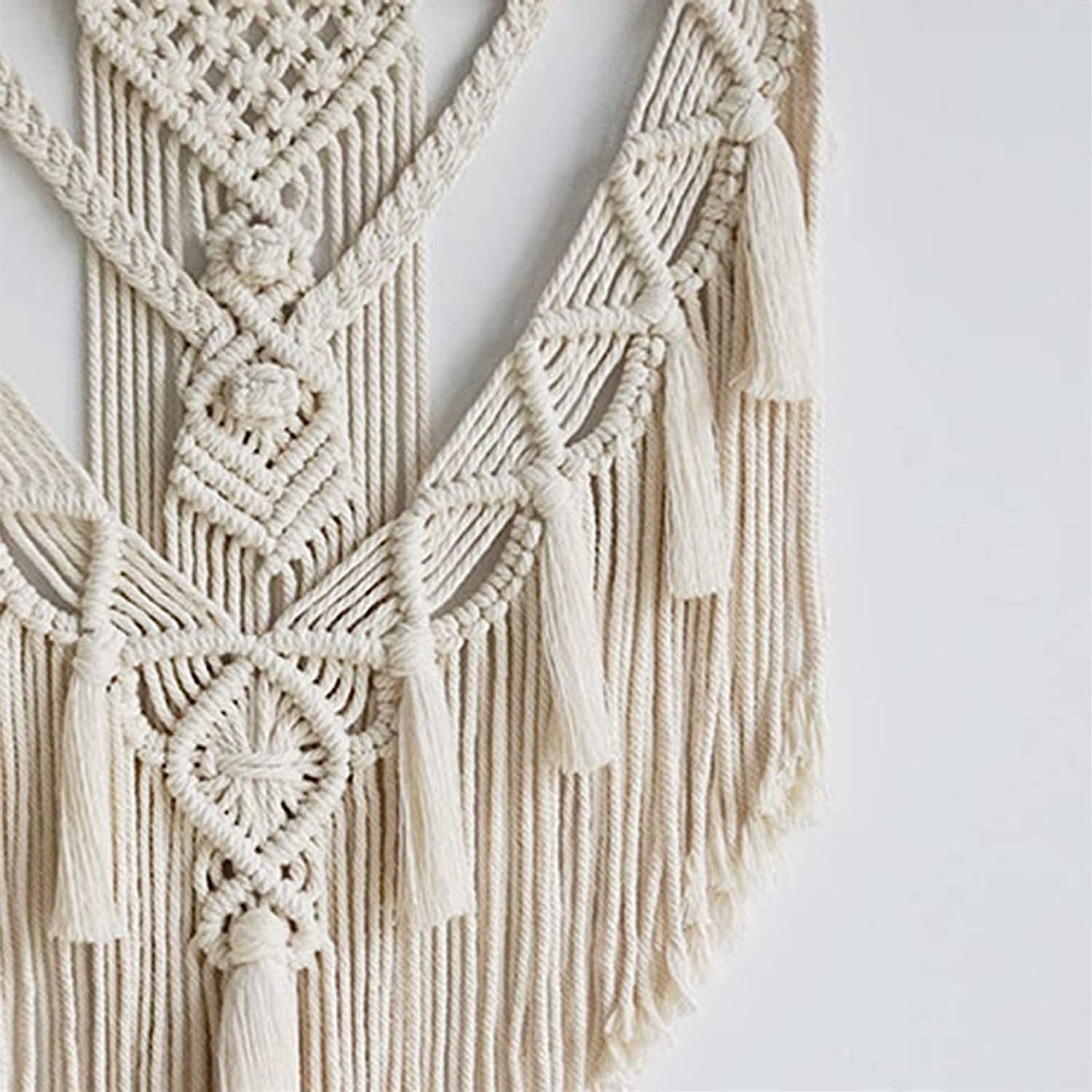 Modern Wall Decor Woven,Wall Hanging Art Tapestry, Wall Tapestry Macrame Wall Hanging Large Boho Decor Cotton Woven Macrame Wall Hanging Handmade with Tassel