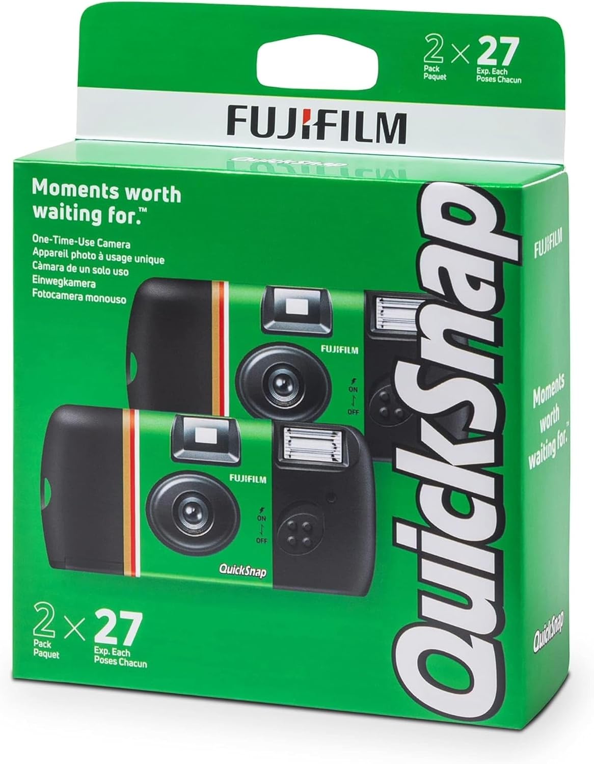 Fujifilm QuickSnap Flash 400 One Time Use 35mm Camera with Flash, 27 Exposures, 8-Pack