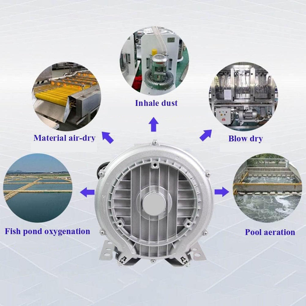 Regenerative Blower for Aquaculture and Industrial Use, High-Pressure Vacuum Pump for Air Blowing, Suction, and Sewage Aeration