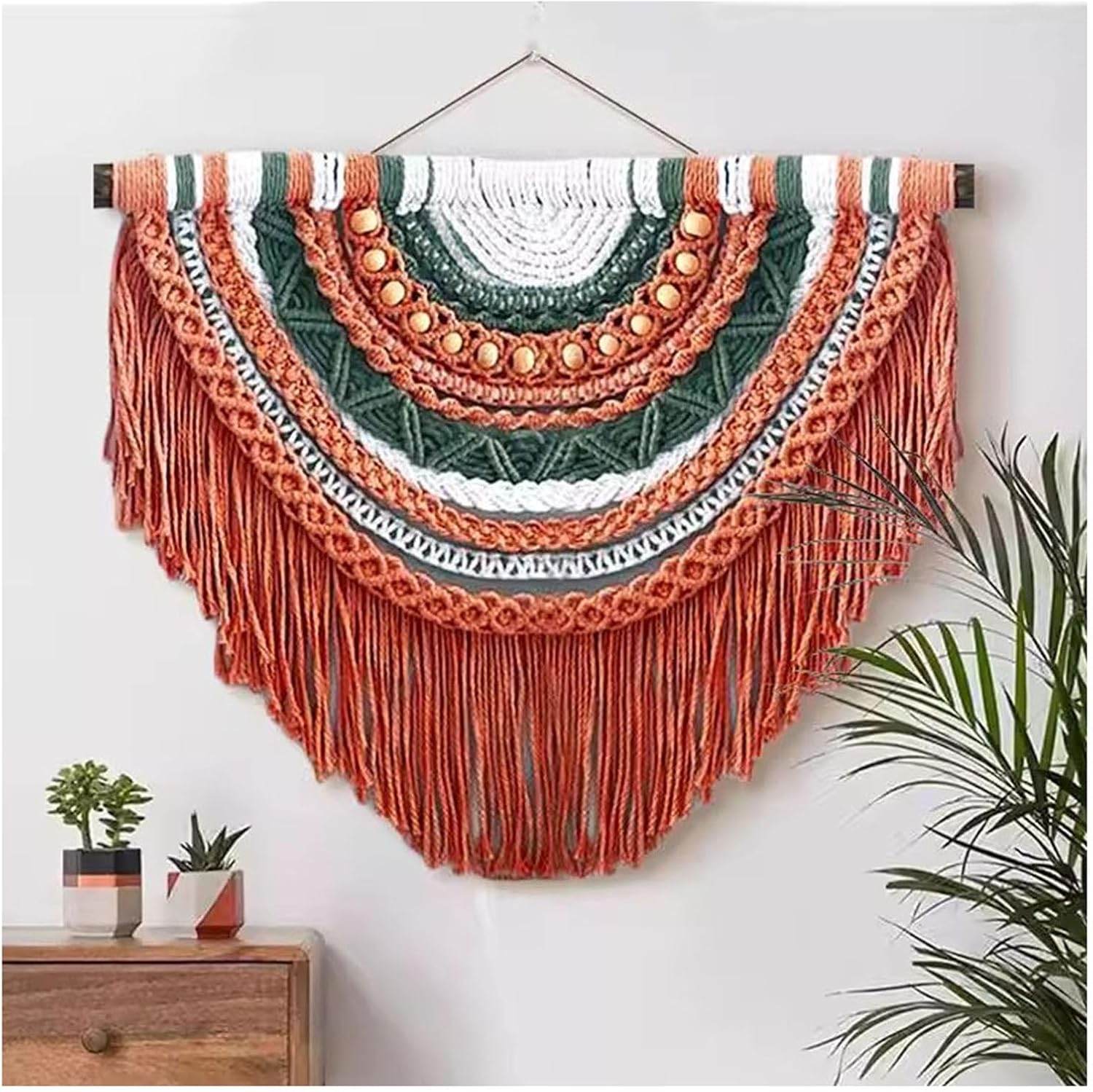 JCWGLY Macrame Wall Hanging Art Decor Tapestry, Macrame Wall Hanging Handmade Home Modern Decoration For Living Room Bedroom Sofa And Bed Headboard Background(39.4x33.5in)
