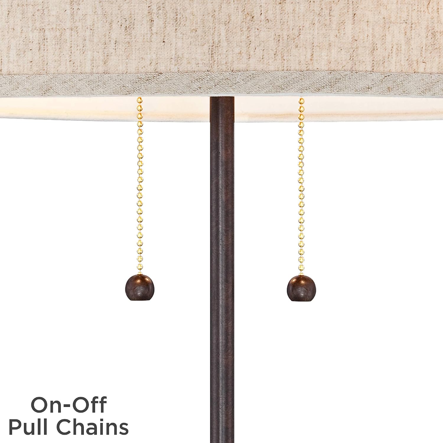 360 Lighting Nikola Modern Accent Table Lamps 23.5' High Set of 2 with Hotel Style USB and AC Power Outlet in Base Bronze Slim Fabric Drum Shade for Living Room Desk Bedroom House Bedside
