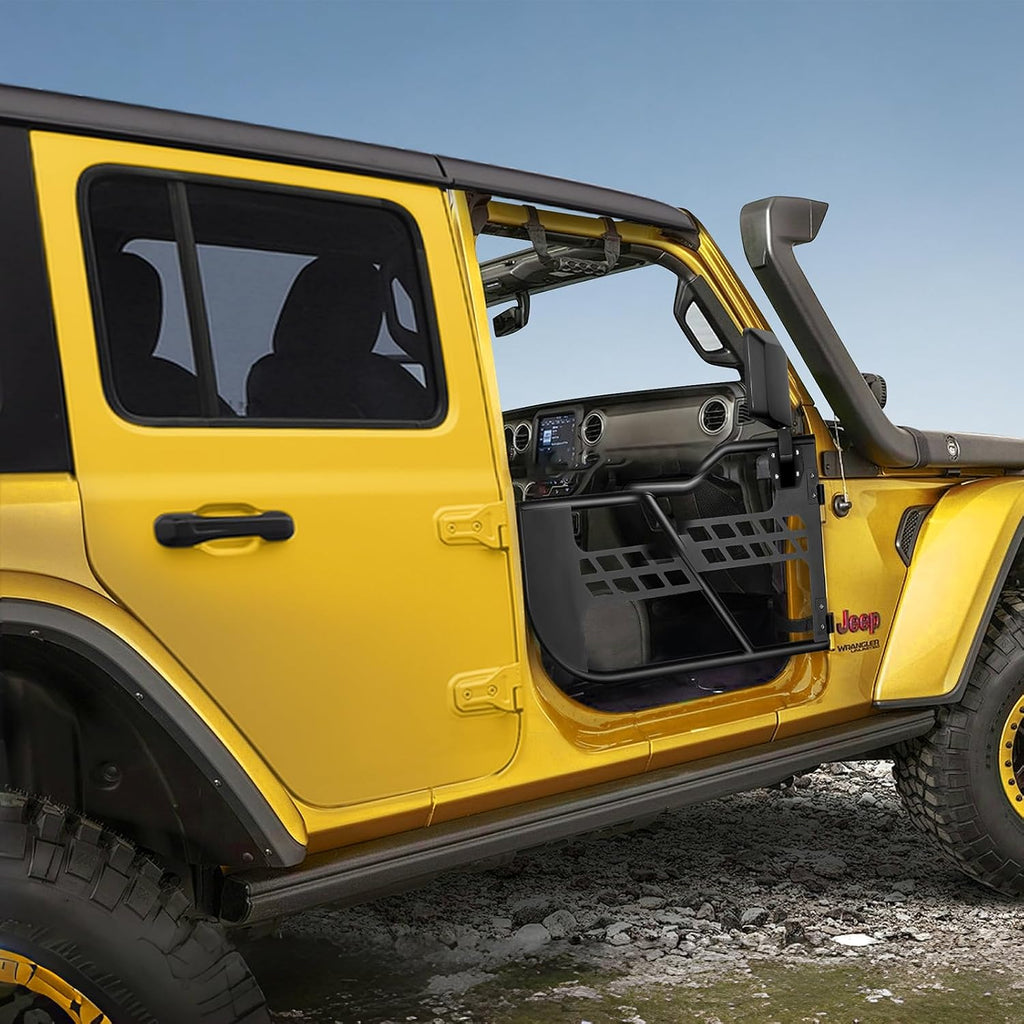 VEVOR Jeep Tube Doors, 2-Door, Hunting Style Jeep Tubular Door with Heavy-Duty Hinges & OE Latch, Jeep Doors with Rear View Mirrors, Fit for 2018-2026 Jeep Wrangler JL & 2020-2026 Jeep Gladiator JT