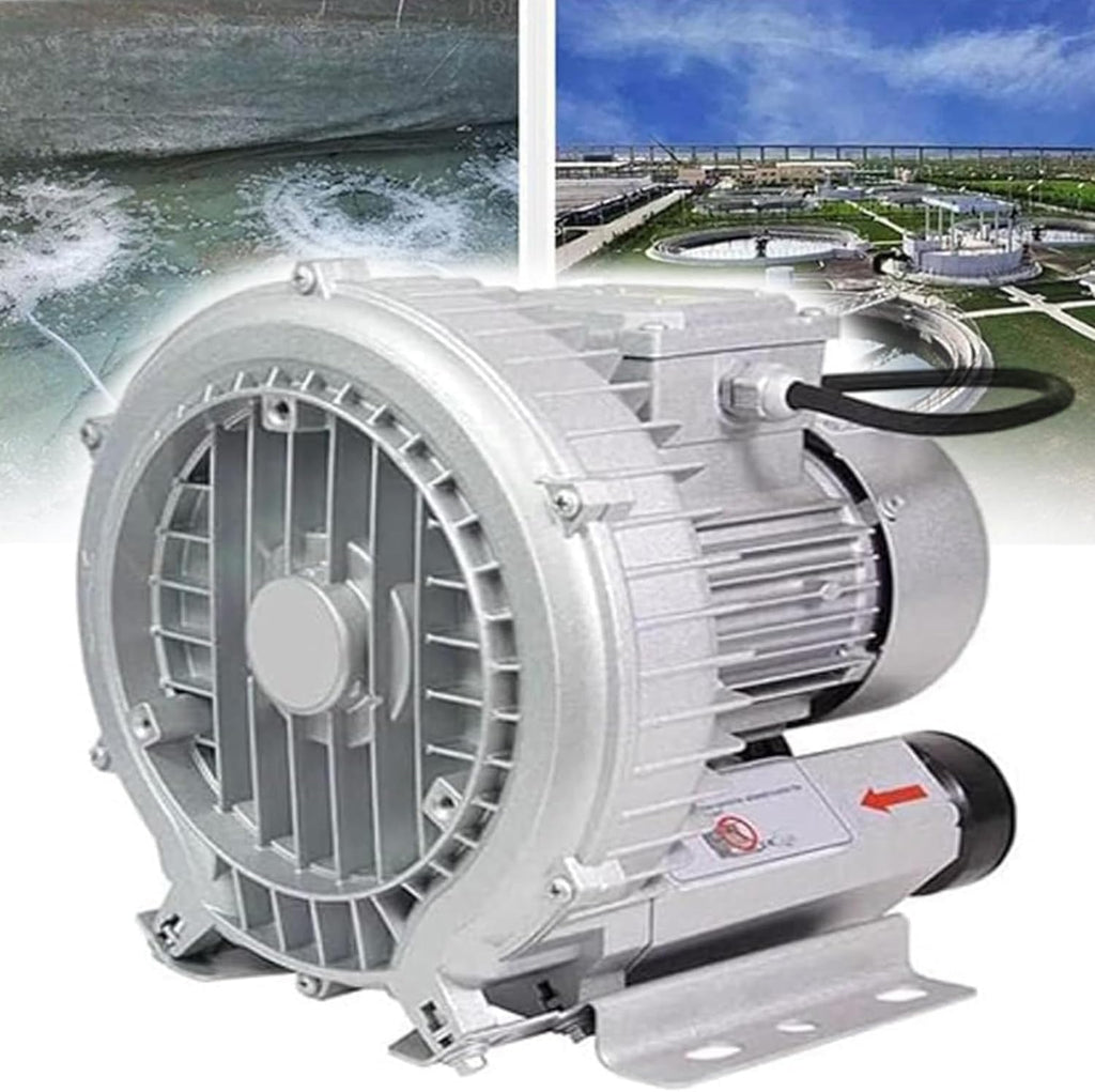 Regenerative Blower,110V 50Hz Single Phase,High-Pressure Vortex Ring Blower, Industrial Vacuum Pump for Air Blowing Or Suction for Sewage Aeration Aquarium Fish Pond,120W/0.16HP