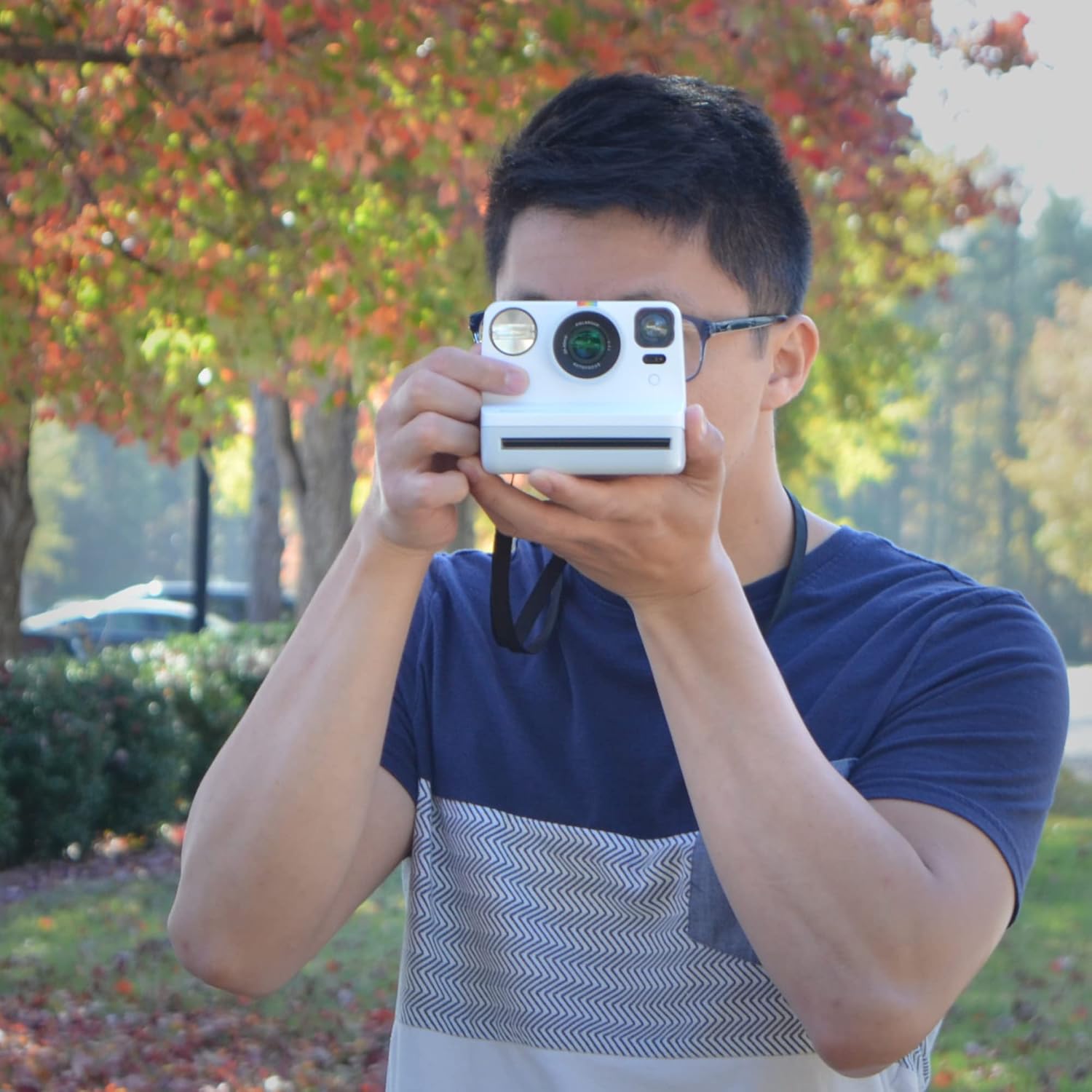 Polaroid Gen 2 Now I-Type Instant Film Camera - White Bundle with a Color i-Type Film Pack (8 Instant Photos) and a Cleaning Cloth