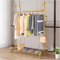 Heavy Duty Clothes Rack for Bedroom, Home and Shop, 150kg Load Bearing, Metal Garment Rack with Shelf for Hanging Clothes(Gold,80x40x165cm)