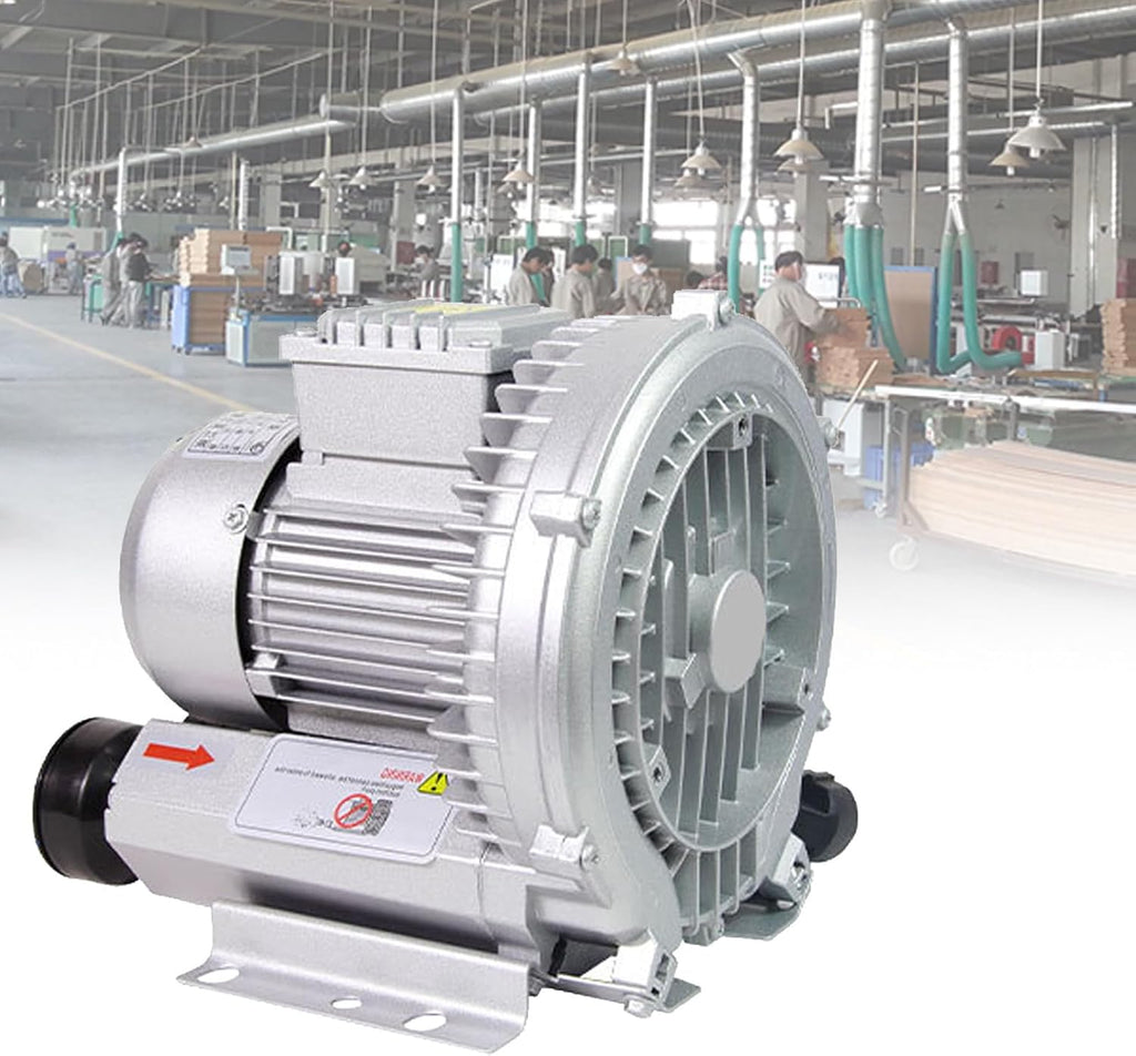 Single/Three Phase Regenerative Blower, 110V/220V Ring Air Pump for Factory & Basement Ventilation, 180W Electric Blower for Efficient Airflow & Dust Removal