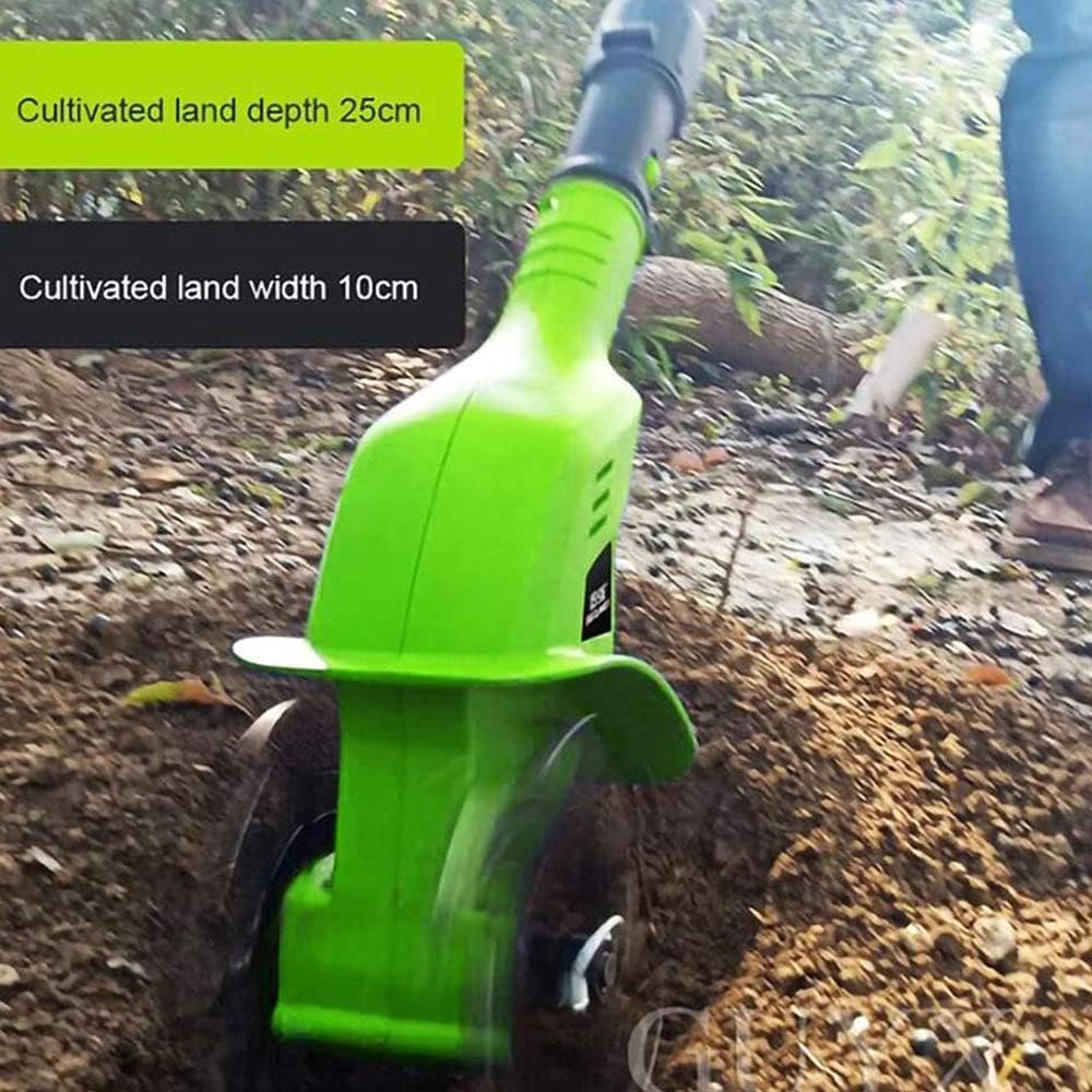 Garden Tiller, Electric Cordless Hand Tiller Cultivator with 4000mAh Rechargeable Lithium Battery and Charger