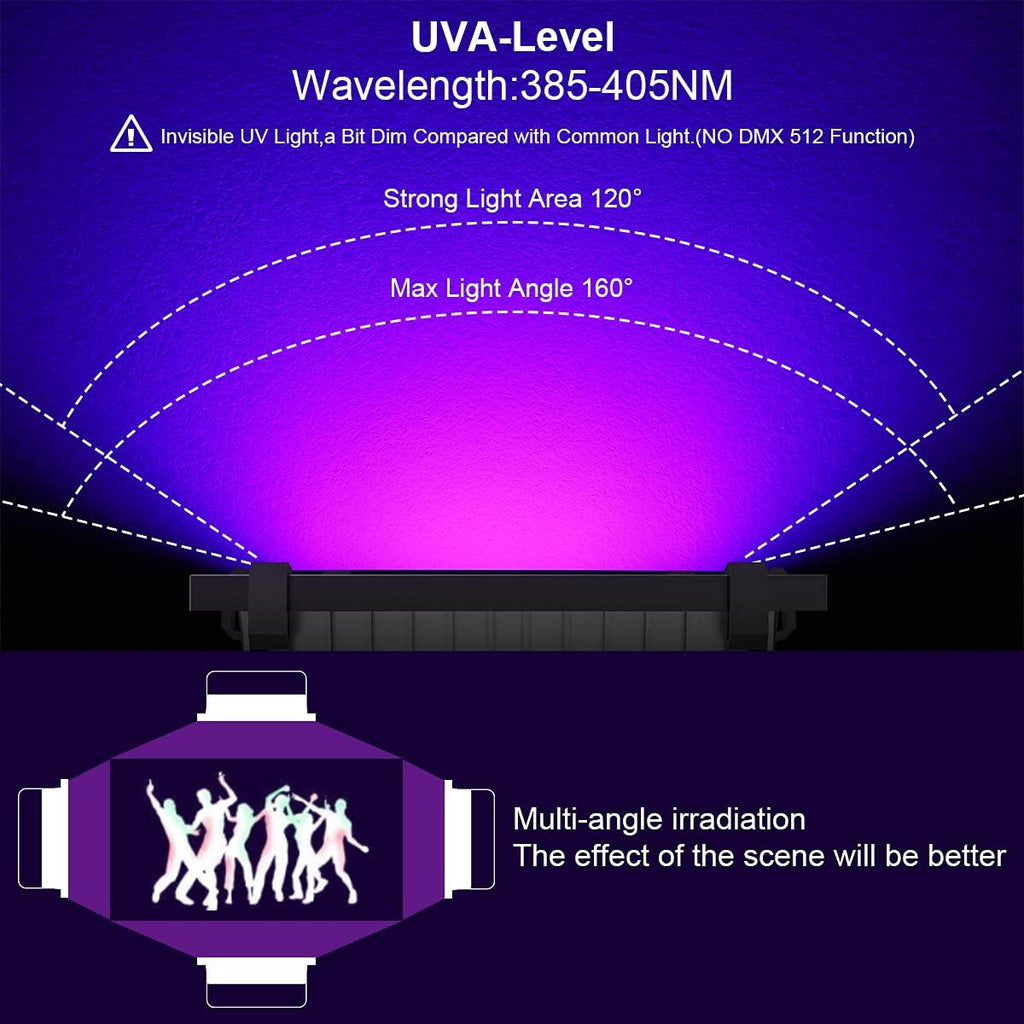 500W Black Lights Outdoor, Commercial High Power LED Black Light Flood Lights with UL Listed Plug 395nm IP66 Waterproof Blacklight FloodLight for Glow Party Large Space, Halloween (2 Pack)