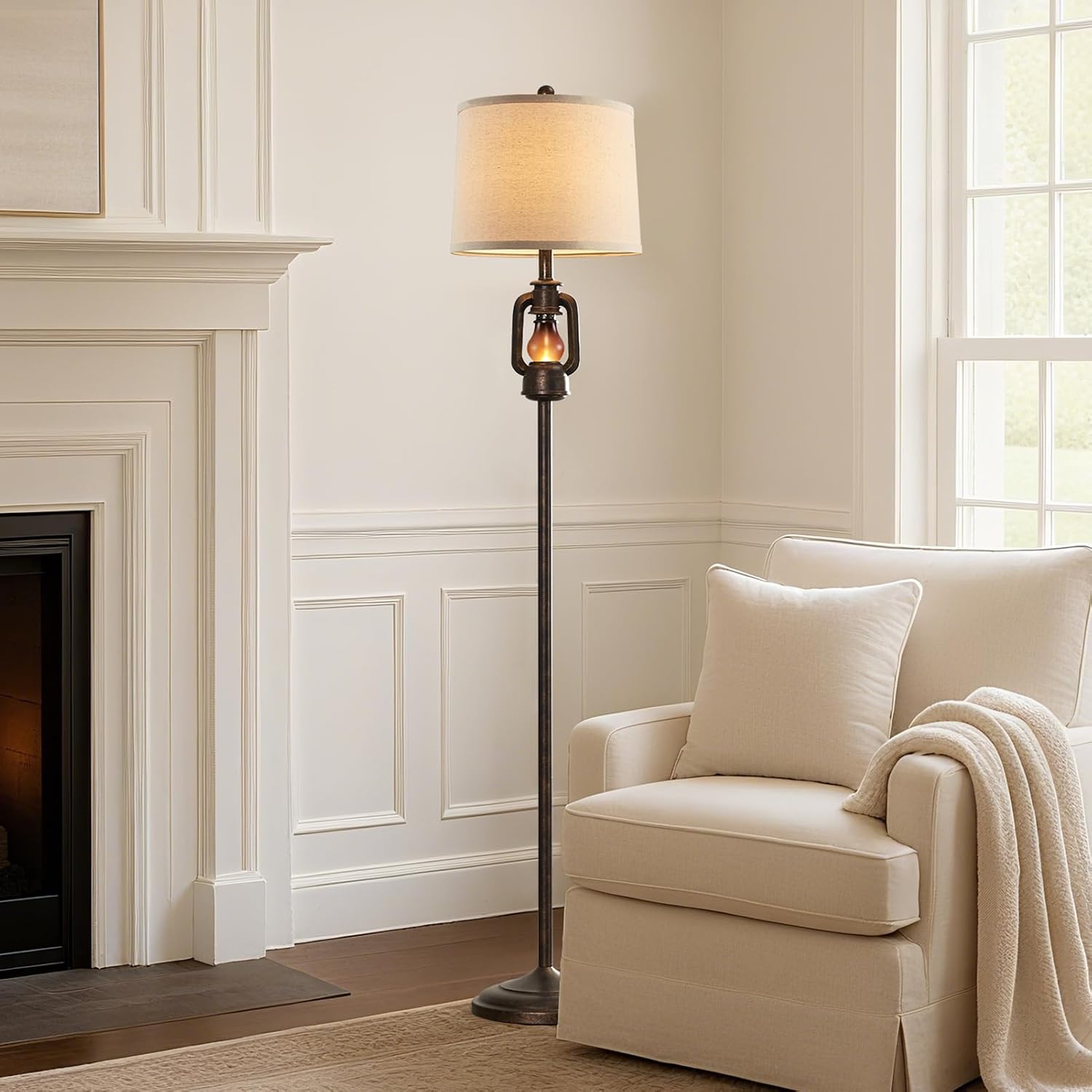 New - Same Matching Floor Lamp - 63'' Floor Lamp + 25'' Lantern Table Lamps Set of 2