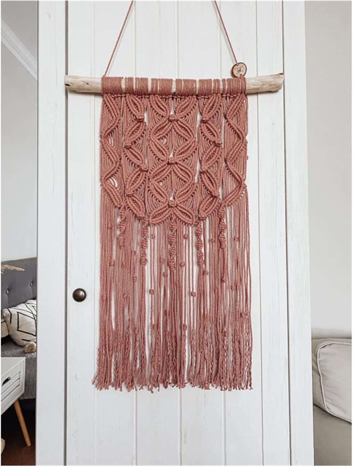 Tapestry Macrame Wall Hanging Woven Tapestry Handmade Bohemian Art for Livingroom Bedroom Backdrop Room Home Decor (A 35x65cm)