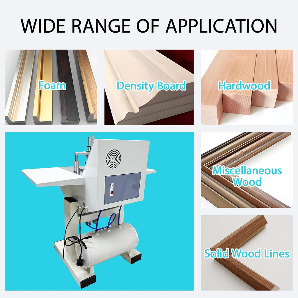 110V Intelligent CNC Picture Frame Nailer & Corner Nailing Machine, Automatic Pneumatic V-Nail Joiner with Touch Screen & 30L Air Tank for Photo Frames, MDF, Hardwood (5-15mm Corner Nails)