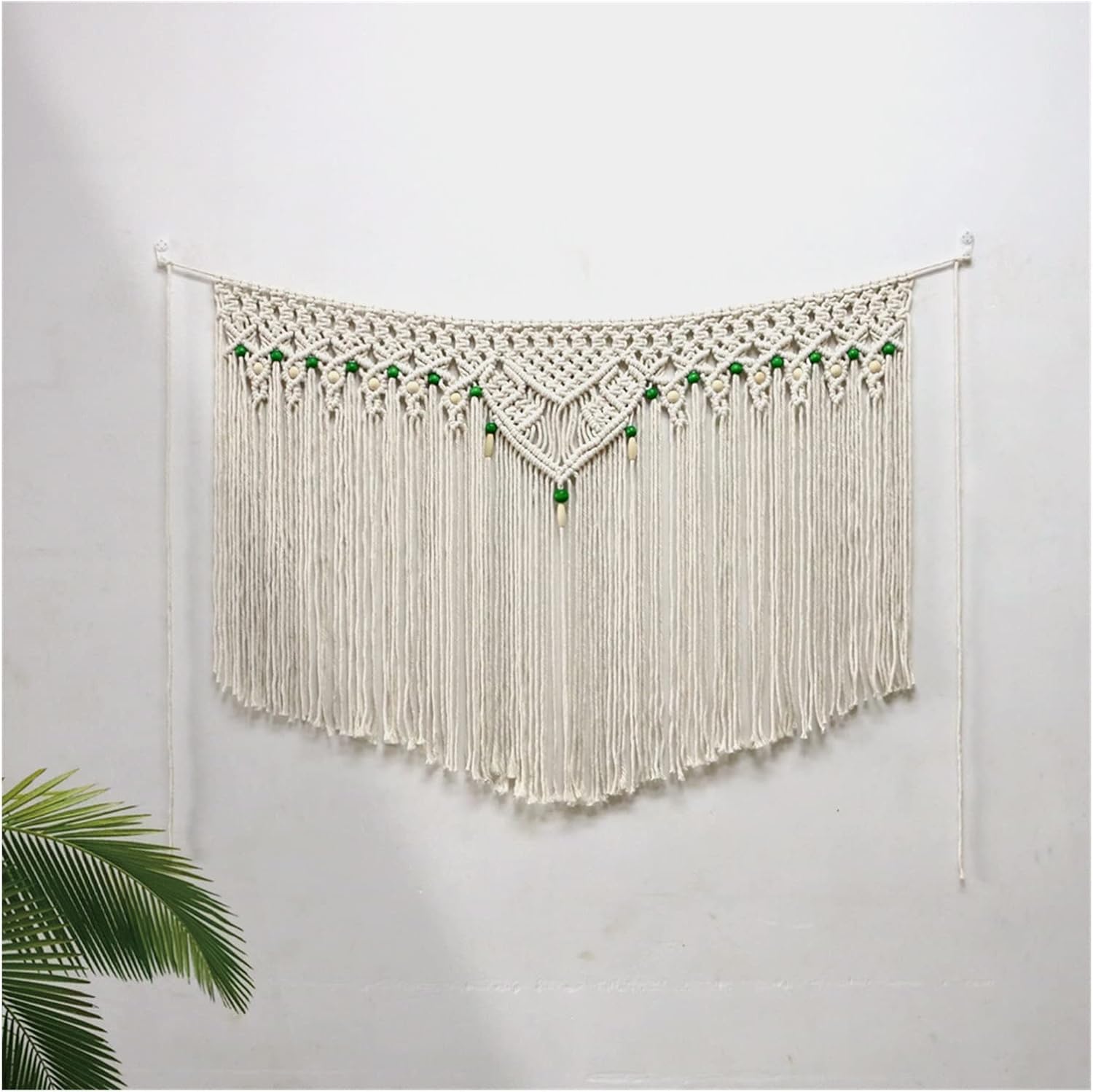 Tapestry Macrame Wall Hanging Tapestry Large Bohemian Wall Decor for Living Room Bedroom Kitchen (Beige 100x65cm)